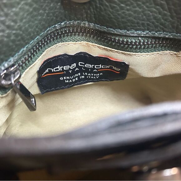 NWT Andrea Cardone Italia Green Leather Women's Bag - Picture 9 of 11
